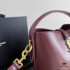 Yves Saint Laurent Plain Weave Crossbody Bucket Bag