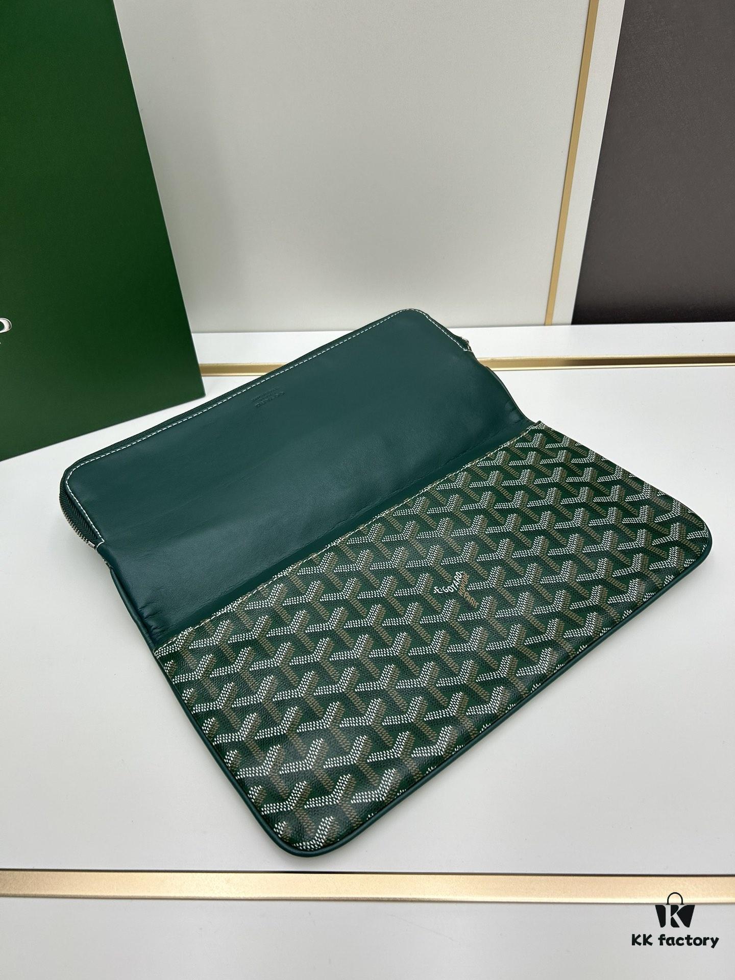 6930c8d36e68136f4d9afee6 SAINTE-MARIE Clutch Bag with Reversible Flap, GOYARDine Canvas and Calfskin Leather