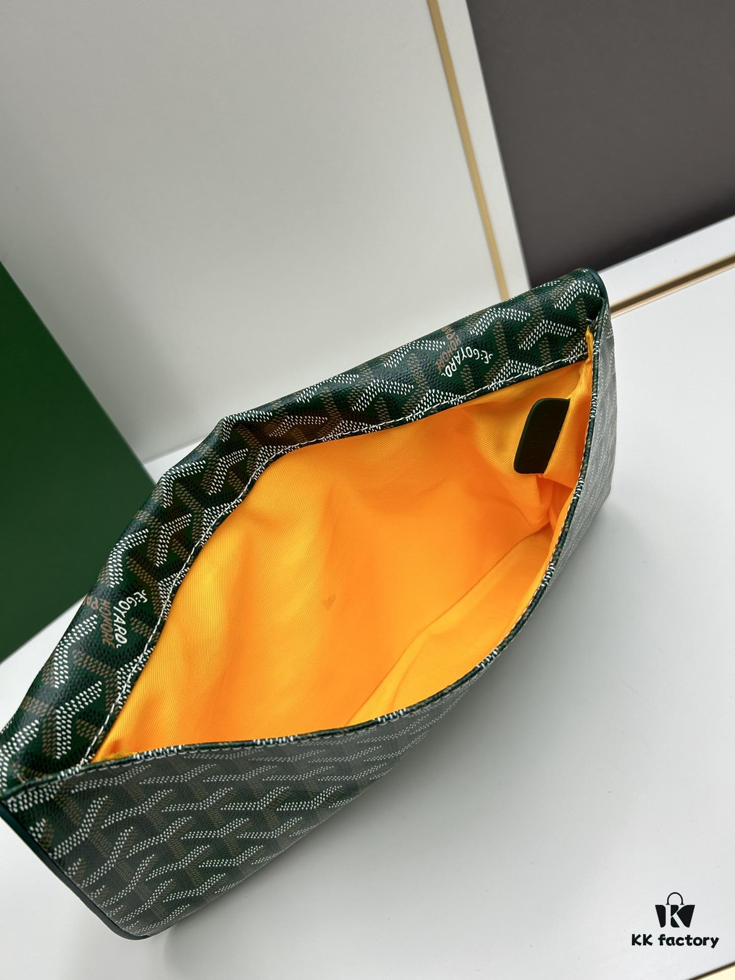 6930c8d56e68136f4d9afeea SAINTE-MARIE Clutch Bag with Reversible Flap, GOYARDine Canvas and Calfskin Leather