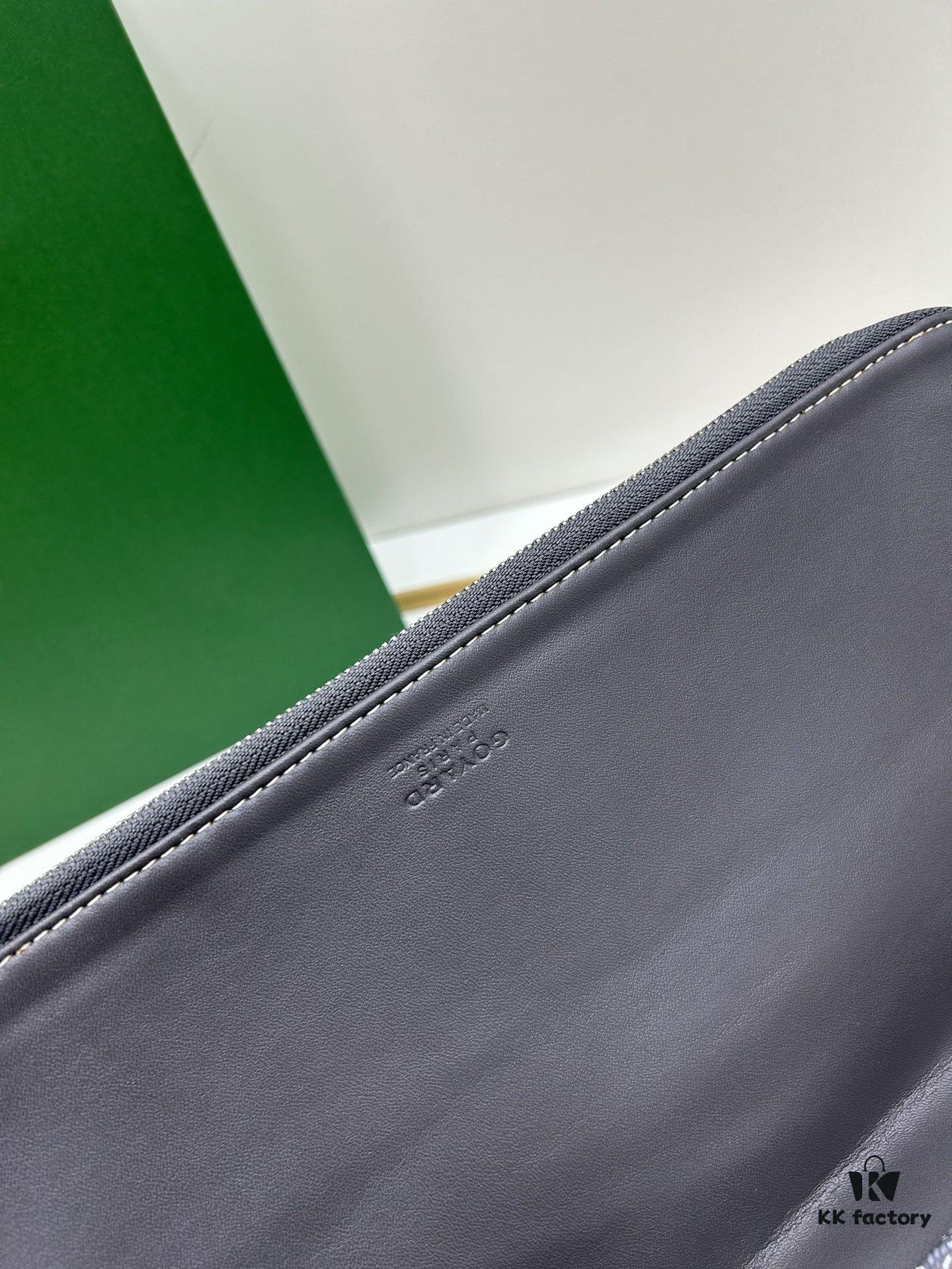 6930c8de6e68136f4d9afef5 SAINTE-MARIE Clutch Bag with Reversible Flap Design, GOYARDine Canvas and Chevron Calfskin