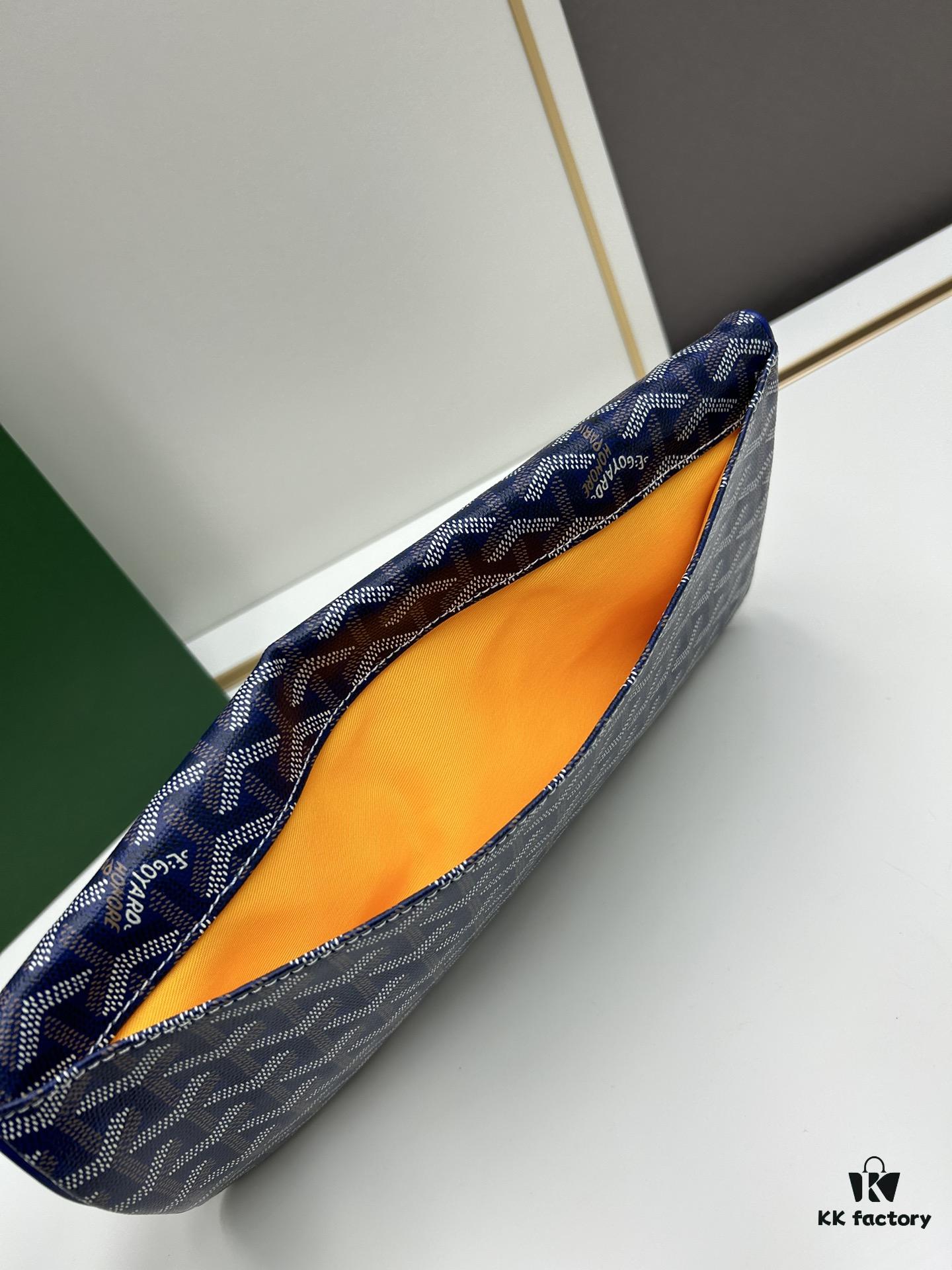 6930c8eb6e68136f4d9aff0a SAINTE-MARIE Clutch with Reversible Flap, GOYARD Canvas and Calfskin Leather