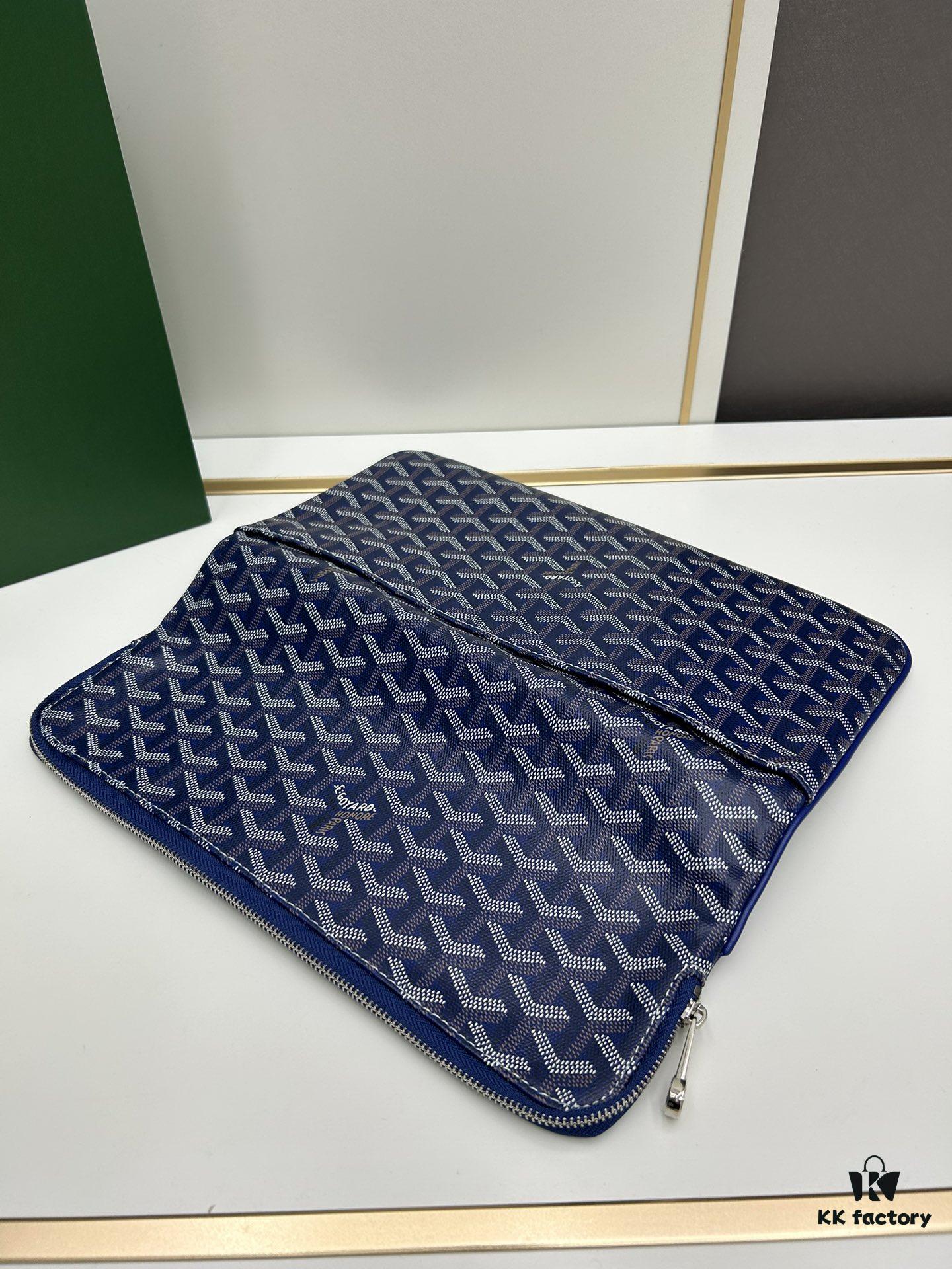6930c8ec6e68136f4d9aff0c SAINTE-MARIE Clutch with Reversible Flap, GOYARD Canvas and Calfskin Leather