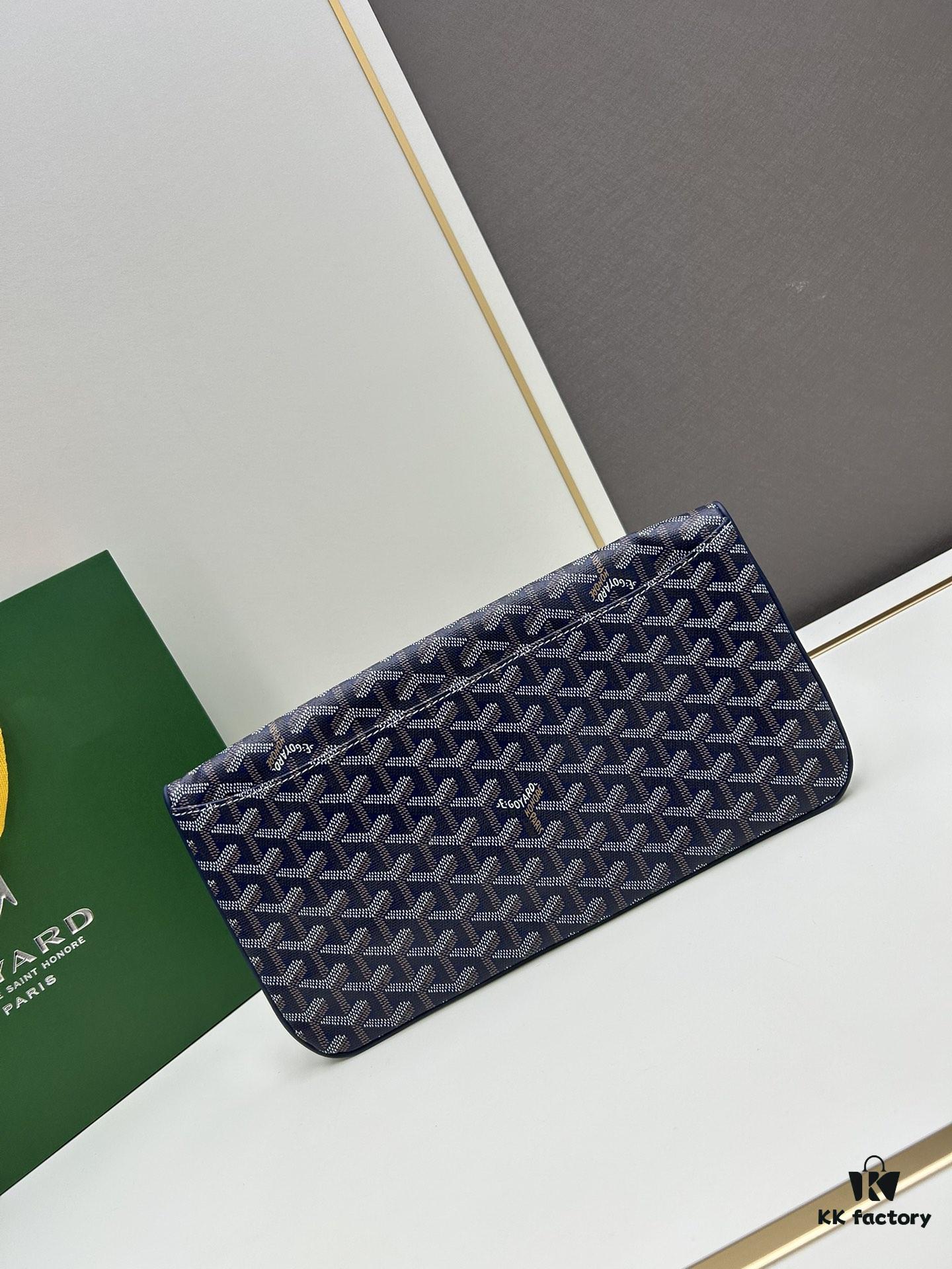 6930c8ed6e68136f4d9aff0f SAINTE-MARIE Clutch Bag with Reversible Flap Design, GOYARDine Canvas and Chevron Calfskin