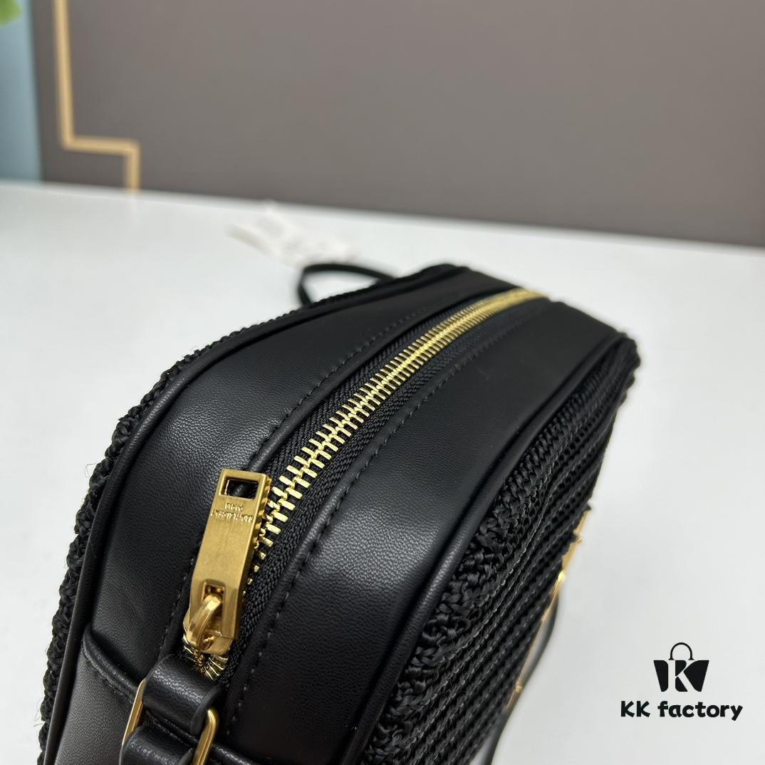6930c9d06e68136f4d9b0096 YSL Saint Laurent Calfskin Woven Camera Bag with Box