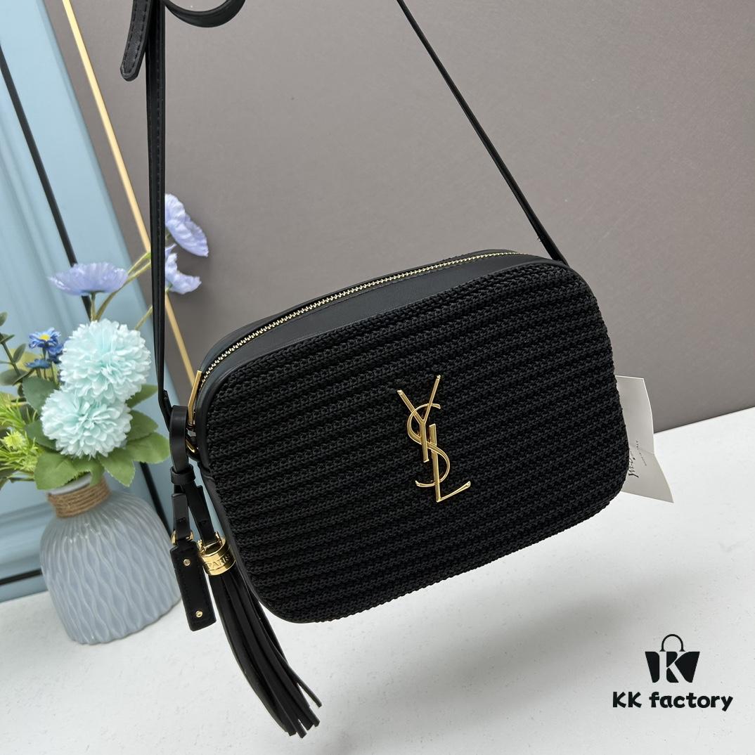 6930c9d16e68136f4d9b0099 YSL Saint Laurent Calfskin Woven Camera Bag with Box