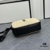 6930c9da6e68136f4d9b00a7 YSL Saint Laurent Black Woven Calfskin Lou Camera Bag with Box