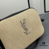 6930c9da6e68136f4d9b00a8 YSL Saint Laurent Black Woven Calfskin Lou Camera Bag with Box