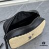 6930c9db6e68136f4d9b00aa YSL Saint Laurent Black Woven Calfskin Lou Camera Bag with Box