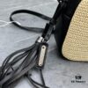6930c9f86e68136f4d9b00d4 YSL Saint Laurent Black Woven Calfskin Lou Camera Bag with Box