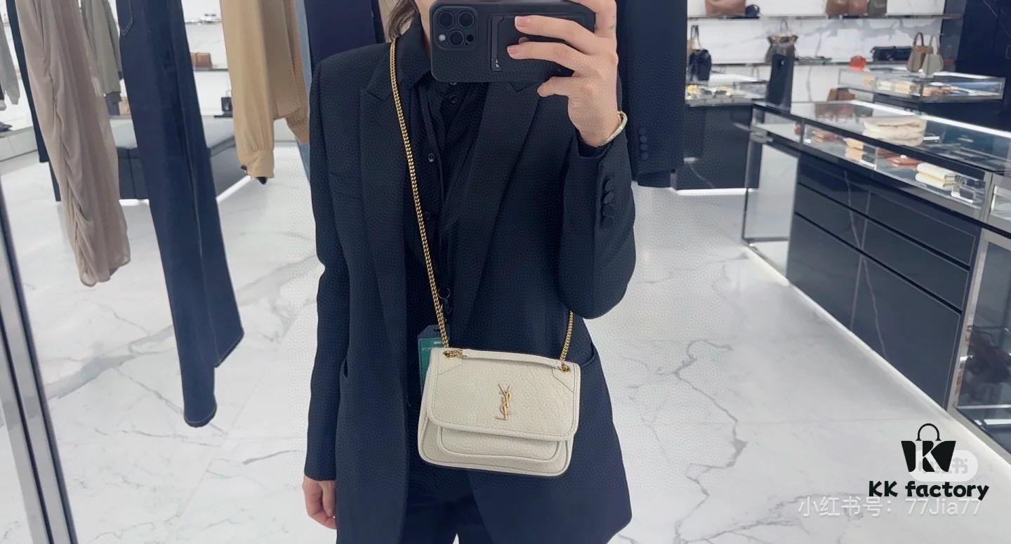 6930ca0b6e68136f4d9b00ef New Arrival with Box 💰 YSL Saint Laurent Niki Grained Lambskin Mini Shoulder Bag