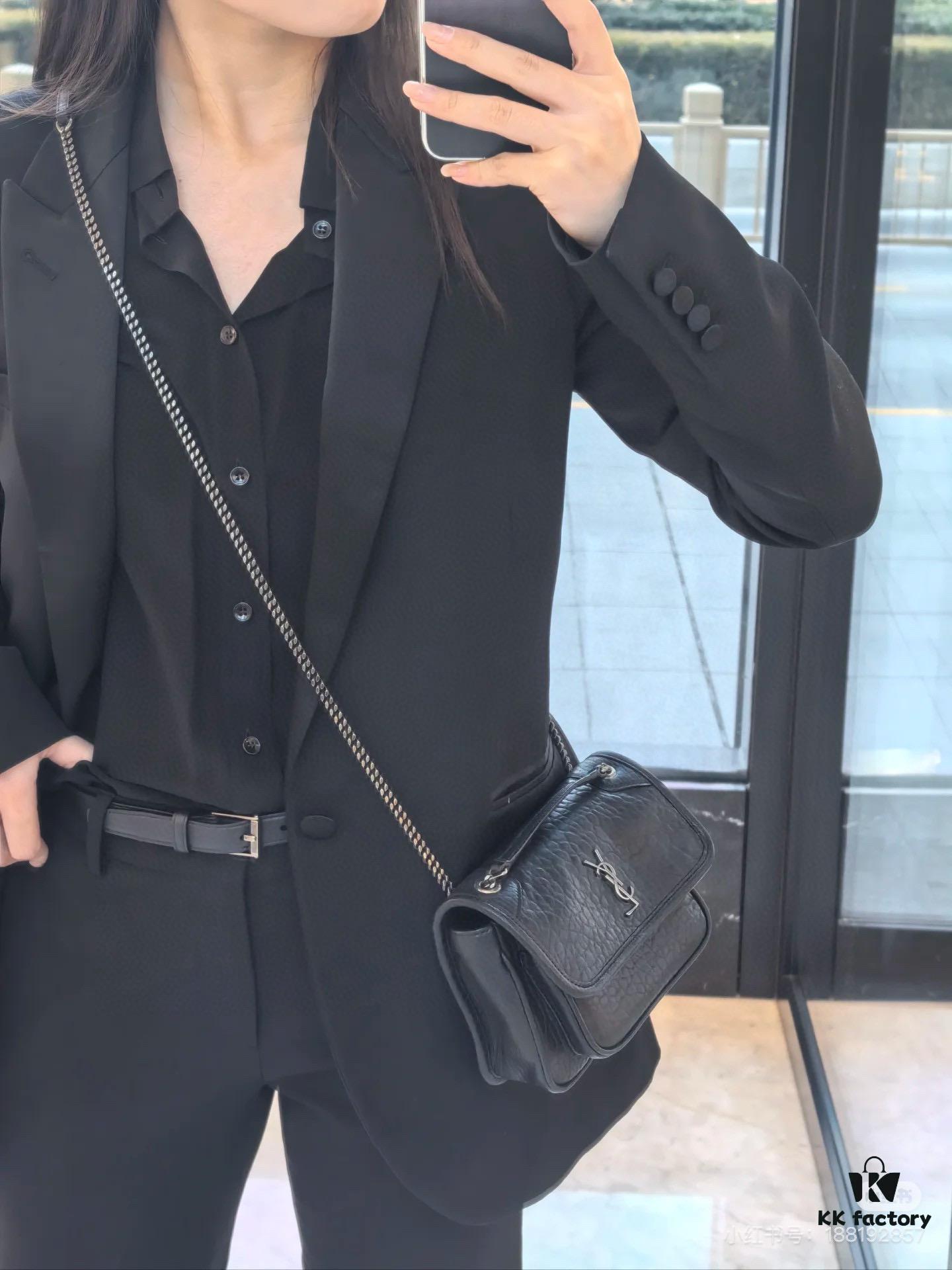 6930ca0d6e68136f4d9b00f5 New Arrival with Box 💰 YSL Saint Laurent Niki Grained Lambskin Mini Shoulder Bag