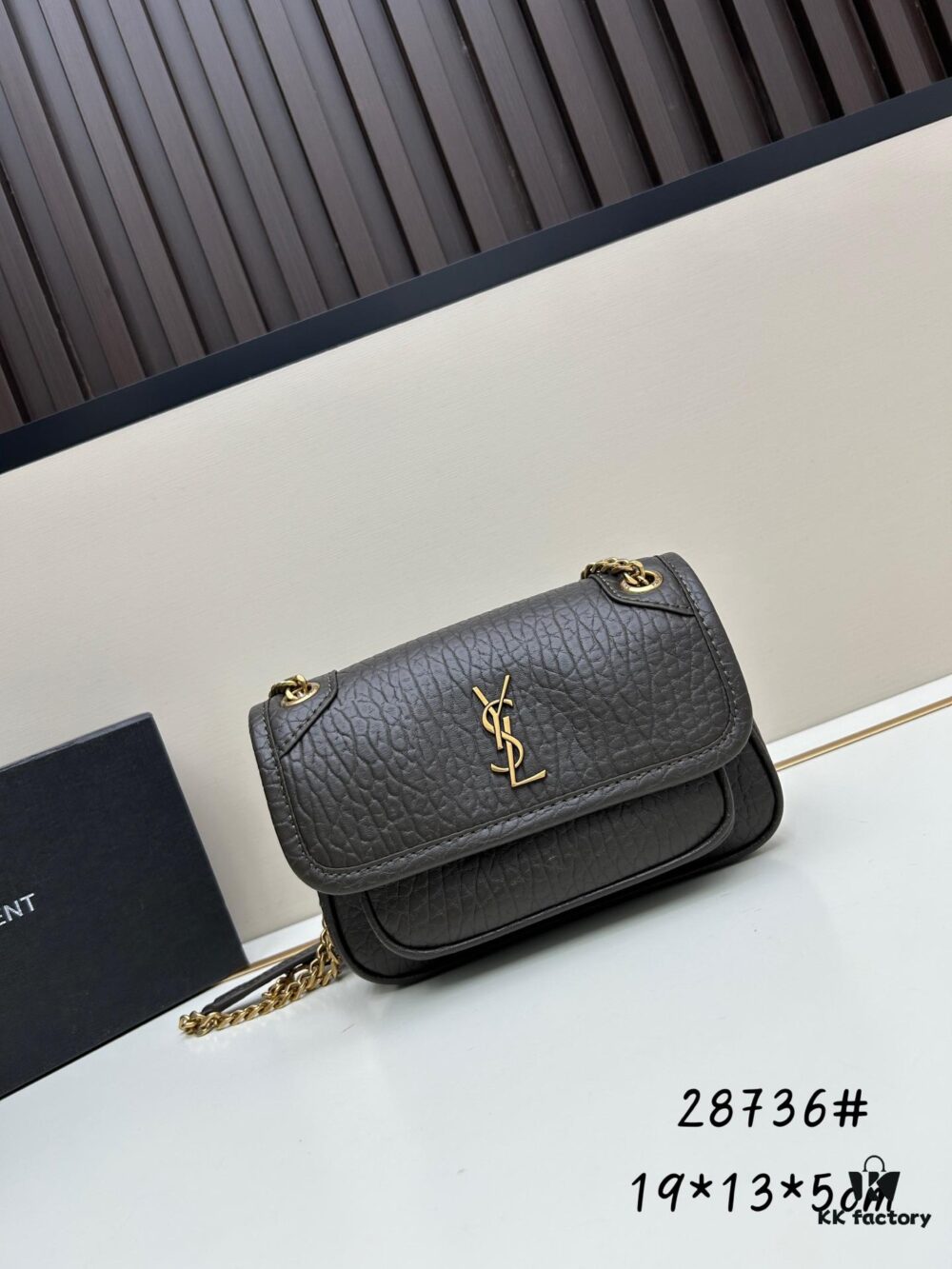 6930ca136e68136f4d9b00fb New Arrival with Box 💰 YSL Saint Laurent Niki Grainy Leather Mini Shoulder Bag