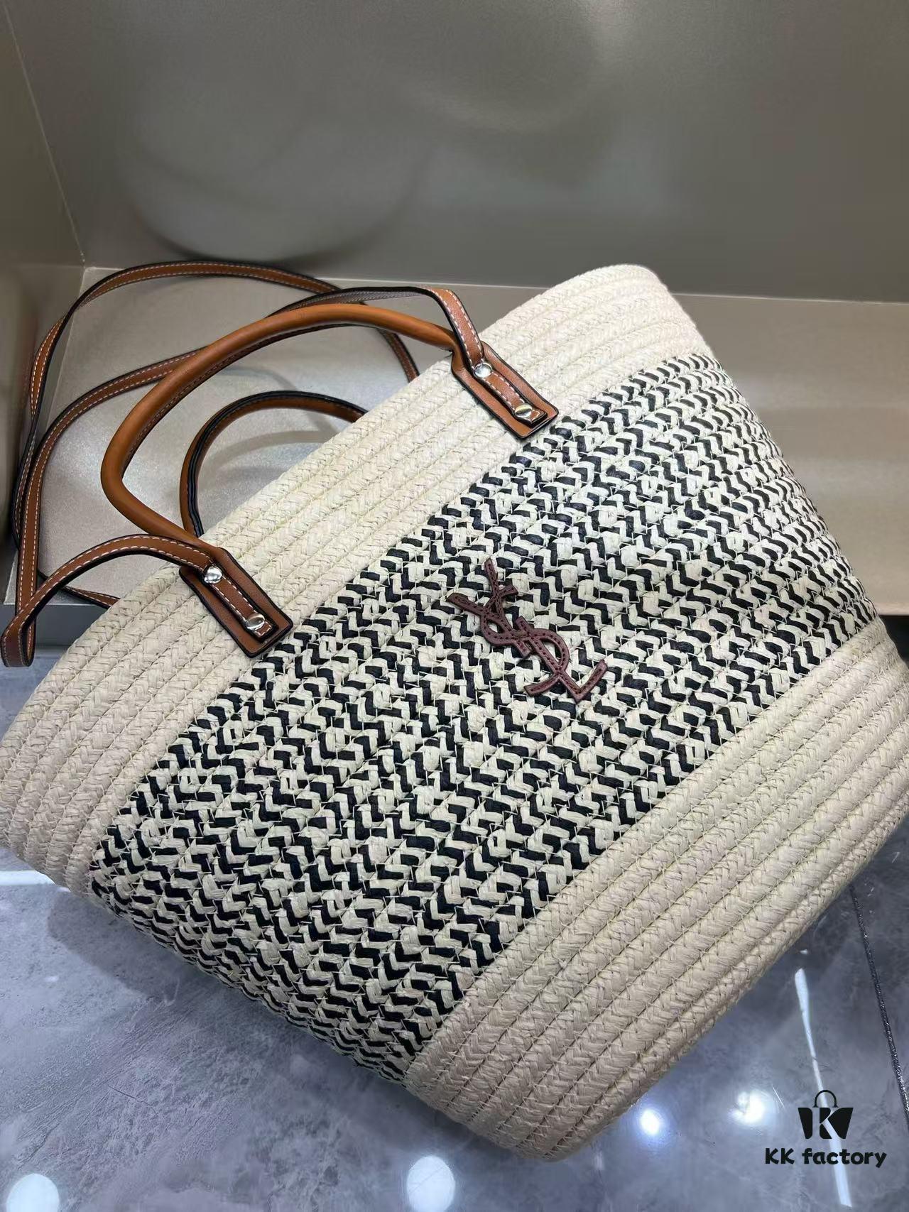 6930ca346e68136f4d9b0131 YSL Summer New Arrival Woven Bag, Large-Capacity Tote, Vacation Beach Bag, Shoulder and Handheld Purse 40.28