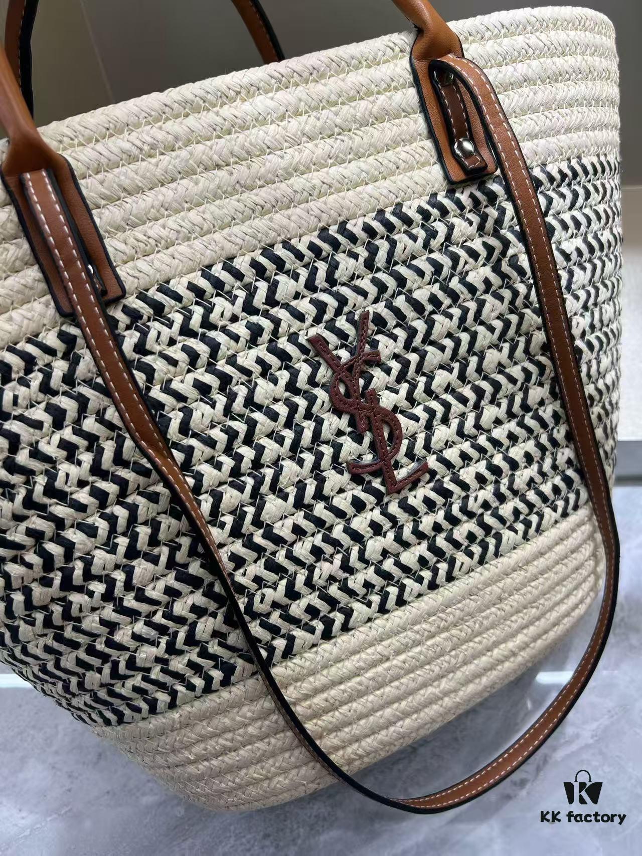 6930ca406e68136f4d9b0149 YSL Summer New Arrival Woven Bag, Large-Capacity Tote, Vacation Beach Bag, Shoulder and Handheld Purse 40.28