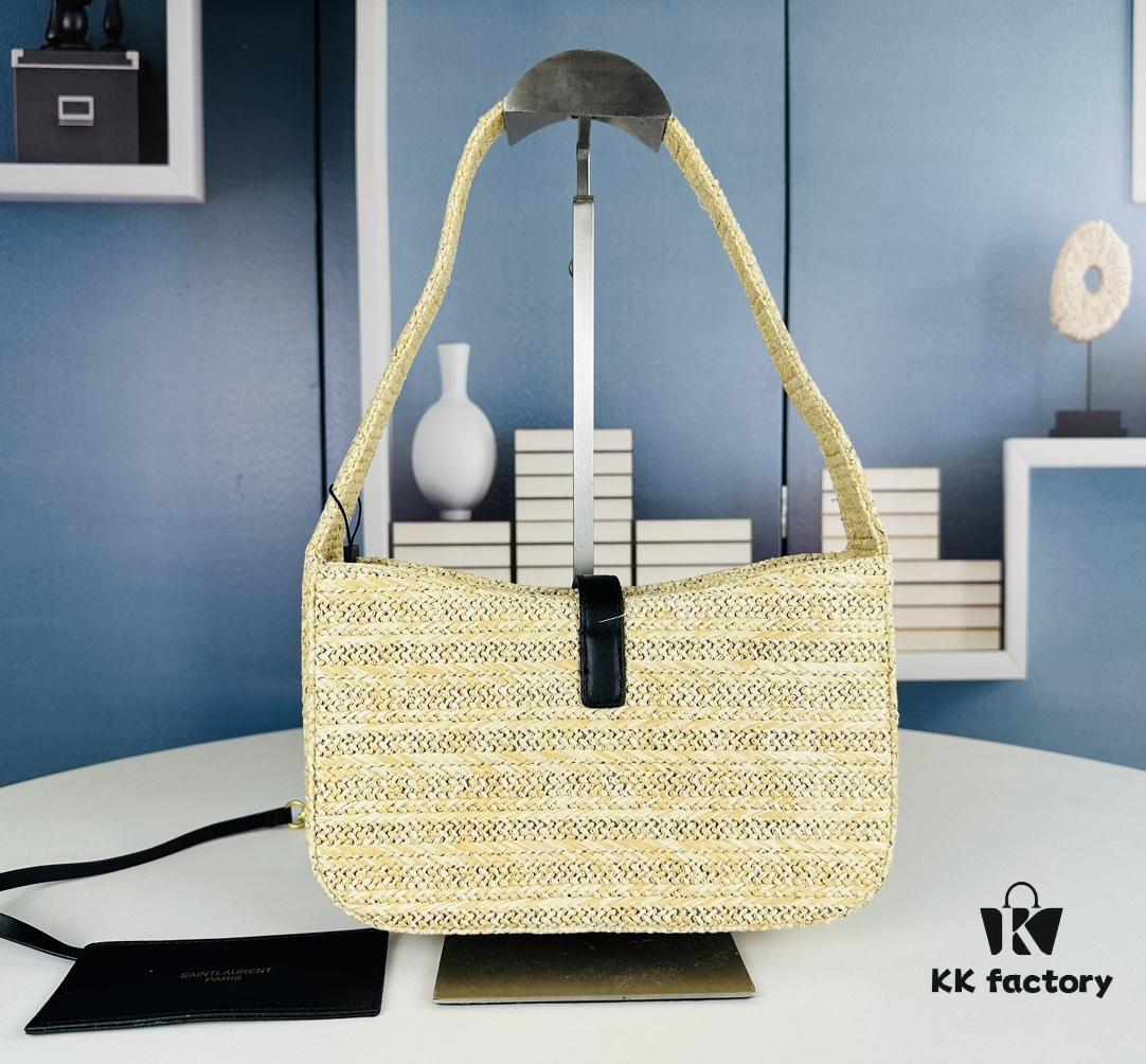 6930ca516e68136f4d9b0164 New Bestseller YSL Le 5 à 7 Raffia Mini Shoulder Bag