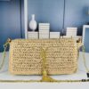 New YSL Raffia Woven Fringe Bag - Kate Model