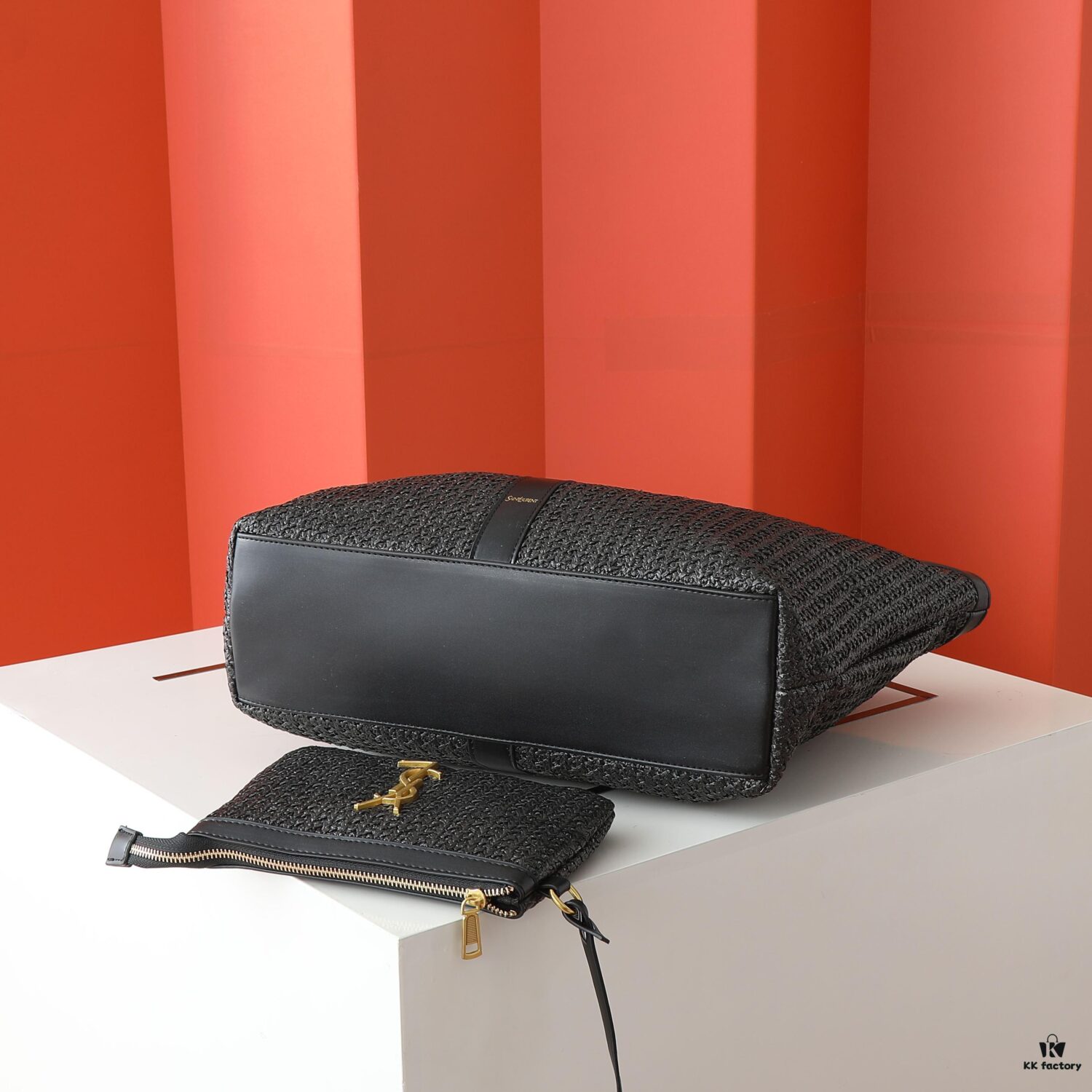 6930cab36e68136f4d9b0205 YSL Saint Laurent Rattan Mother-and-Child Tote Bag 💕 Spacious Lightweight Design with Contrasting Colors and Large Y Logo