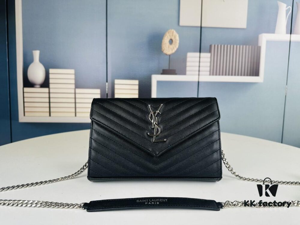 6930cabf6e68136f4d9b0218 YSL Luxurious Caviar Envelope Woc Bag