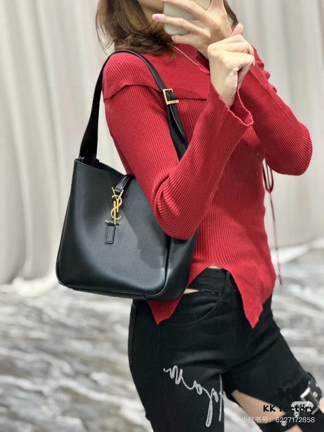 6930cb8f6e68136f4d9b0381 New YSL Shoulder Bag, Soft and Stylish in Black and Caramel