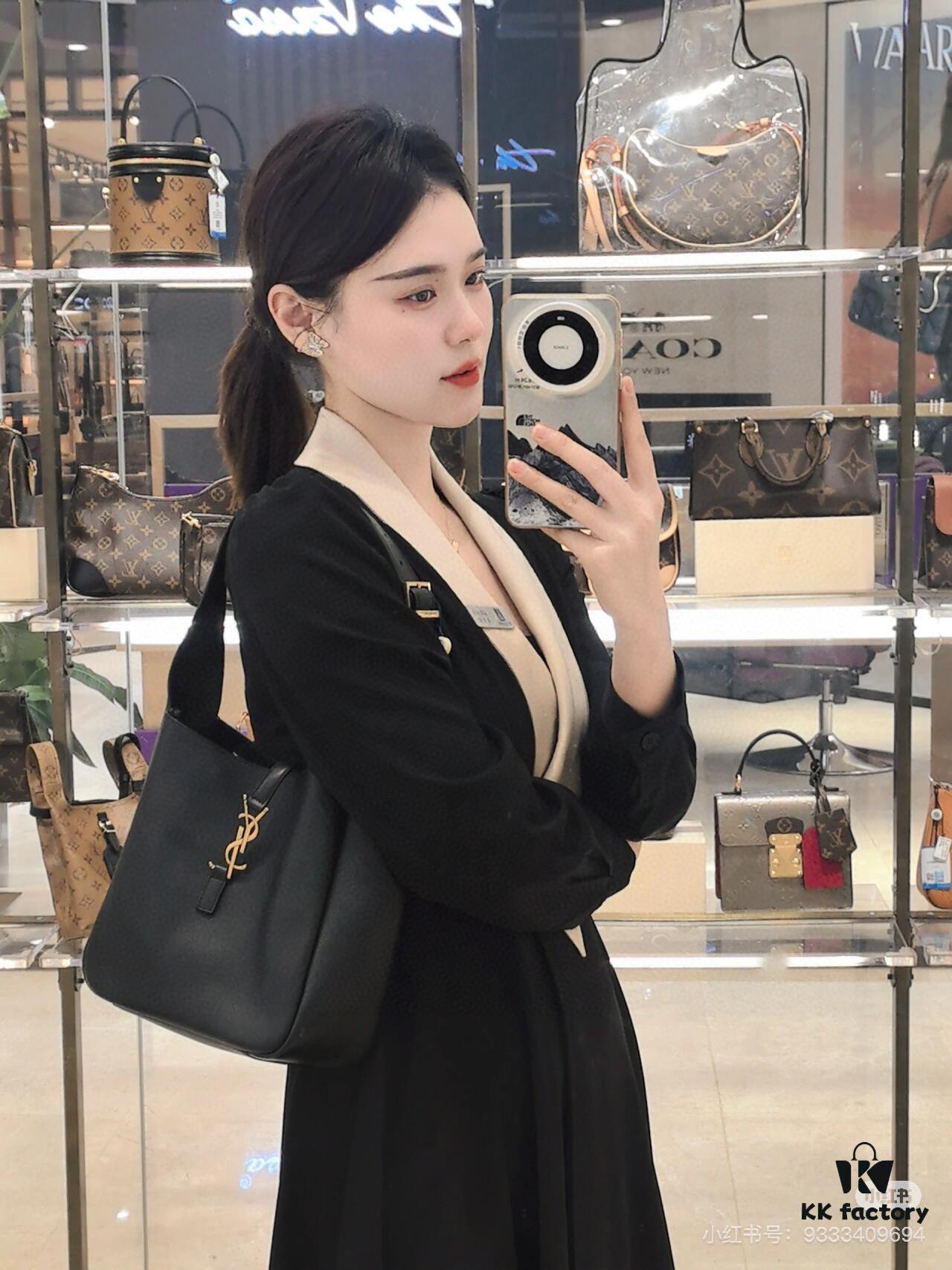 6930cb906e68136f4d9b0384 New YSL Shoulder Bag, Soft and Stylish in Black and Caramel