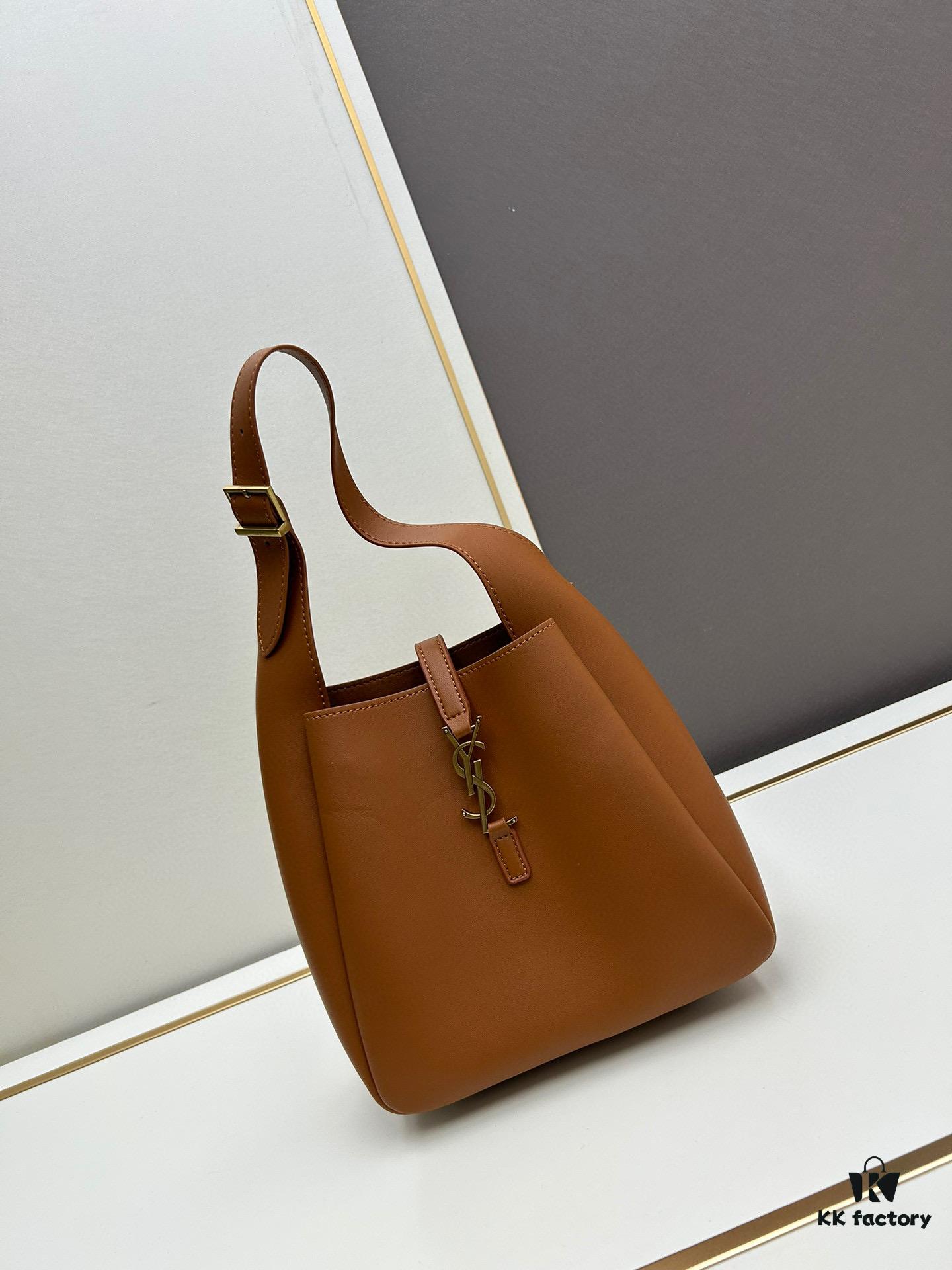 6930cb976e68136f4d9b038e New YSL Shoulder Bag, Soft and Stylish in Black and Caramel