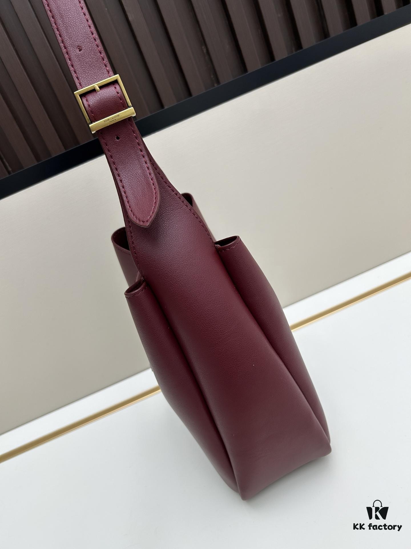 6930cb996e68136f4d9b0391 New YSL Shoulder Bag, Soft Lambskin, Spacious and Stylish, Black and Caramel Colors