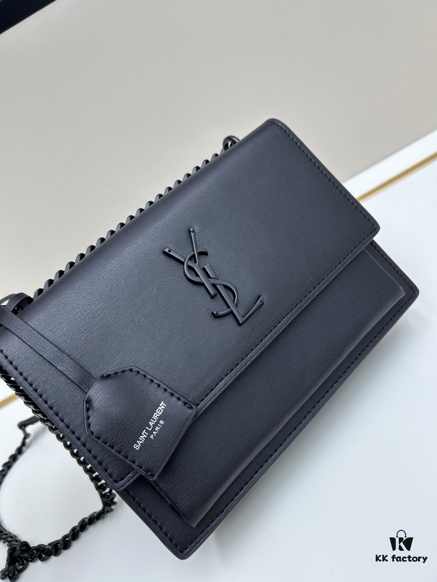 6930cbb76e68136f4d9b03b6 New Arrival with Box 💰 YSL Sunset Chain Bag, Smooth Fine Grain Calfskin