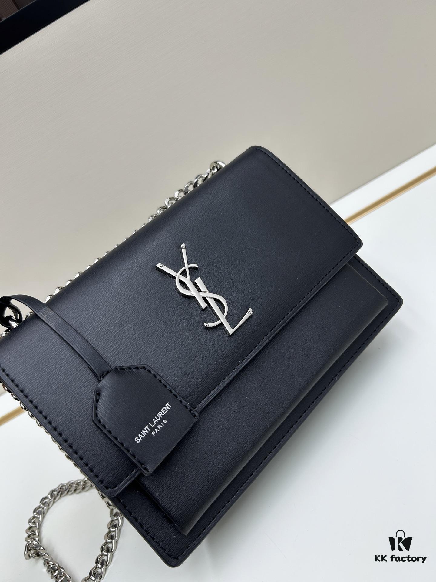 6930cbbb6e68136f4d9b03bb New Arrival with Box 💰 YSL Sunset Chain Bag, Smooth Fine Grain Calfskin