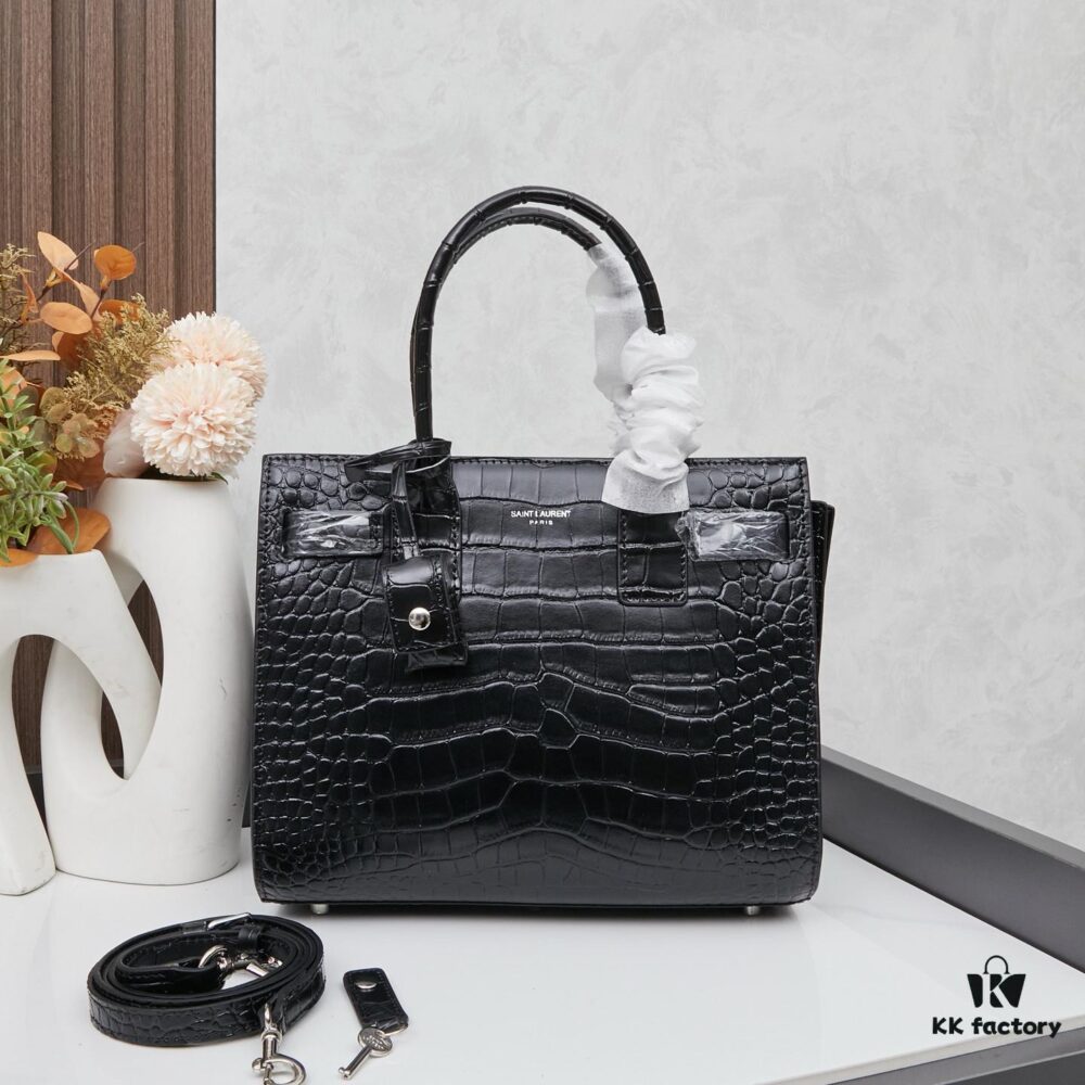 6930cc356e68136f4d9b047d New Crocodile-Textured Kate Chain Bag – Rose's Streetwear Style, YSL-Inspired Luxury Look