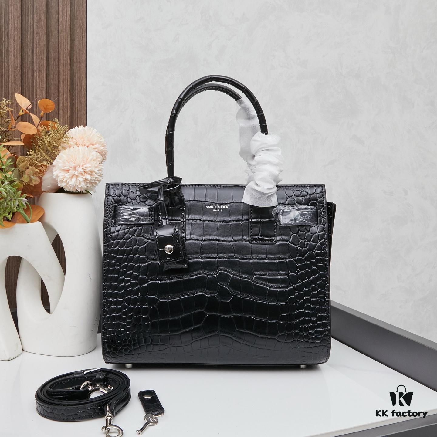 6930cc356e68136f4d9b047d New Crocodile-Textured Kate Chain Bag – Rose's Streetwear Style, YSL-Inspired Luxury Look