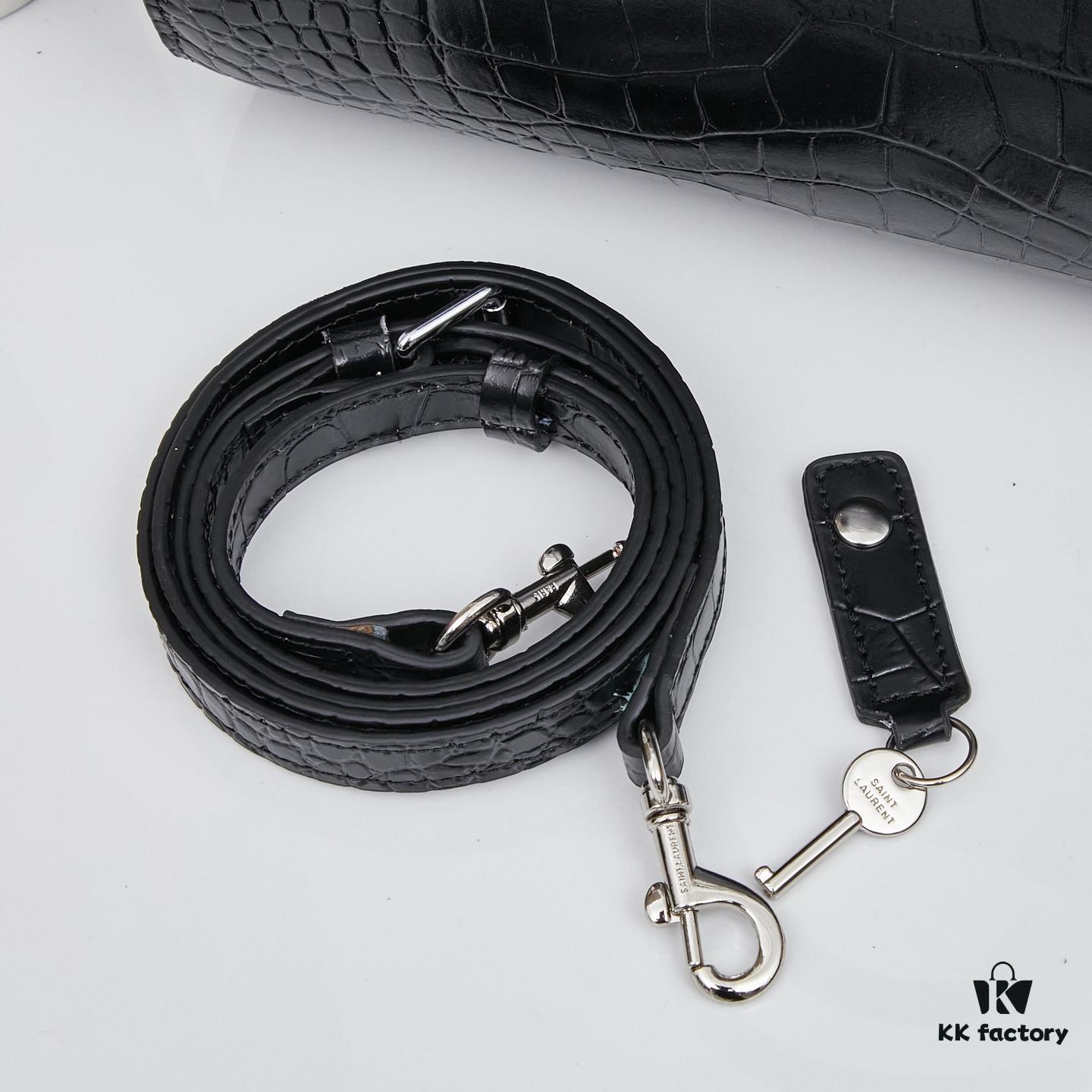 6930cc376e68136f4d9b0480 New Crocodile-Textured Kate Chain Bag – Rose's Streetwear Style, YSL-Inspired Luxury Look