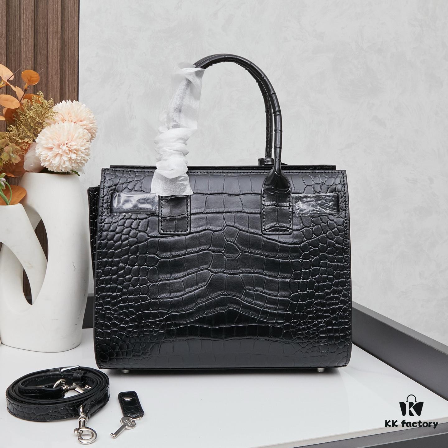 6930cc386e68136f4d9b0483 New Crocodile-Textured Kate Chain Bag – Rose's Streetwear Style, YSL-Inspired Luxury Look