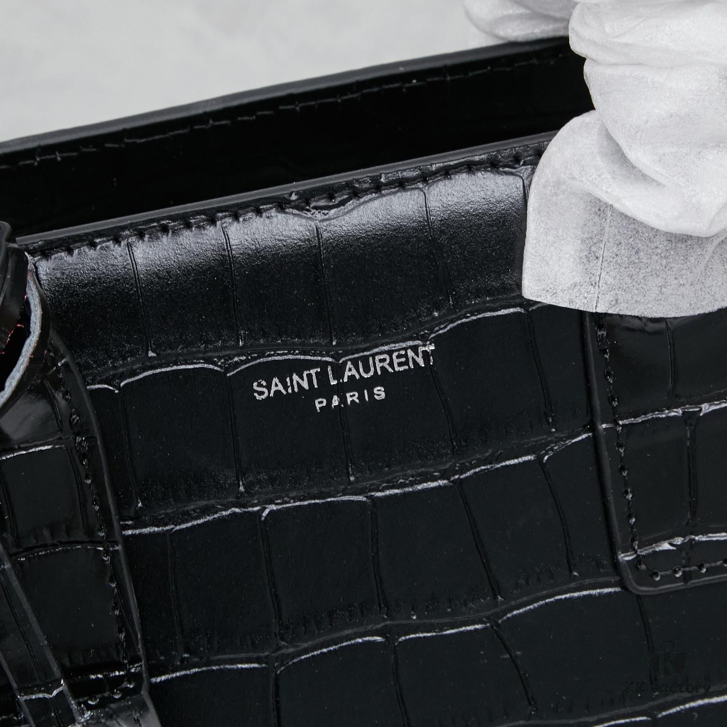 6930cc396e68136f4d9b0485 New Crocodile-Textured Kate Chain Bag – Rose's Streetwear Style, YSL-Inspired Luxury Look