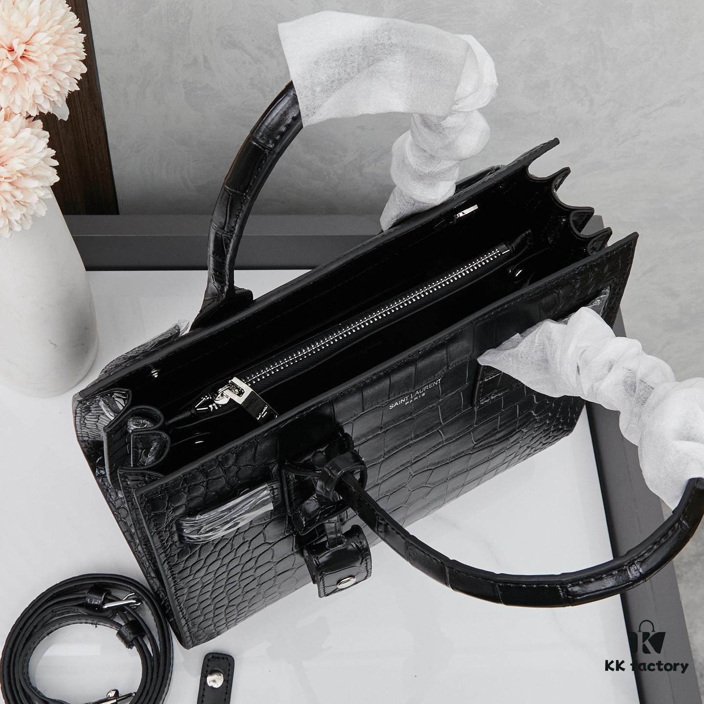 6930cc576e68136f4d9b04ac New Crocodile-Textured Kate Chain Bag – Rose's Streetwear Style, YSL-Inspired Luxury Look