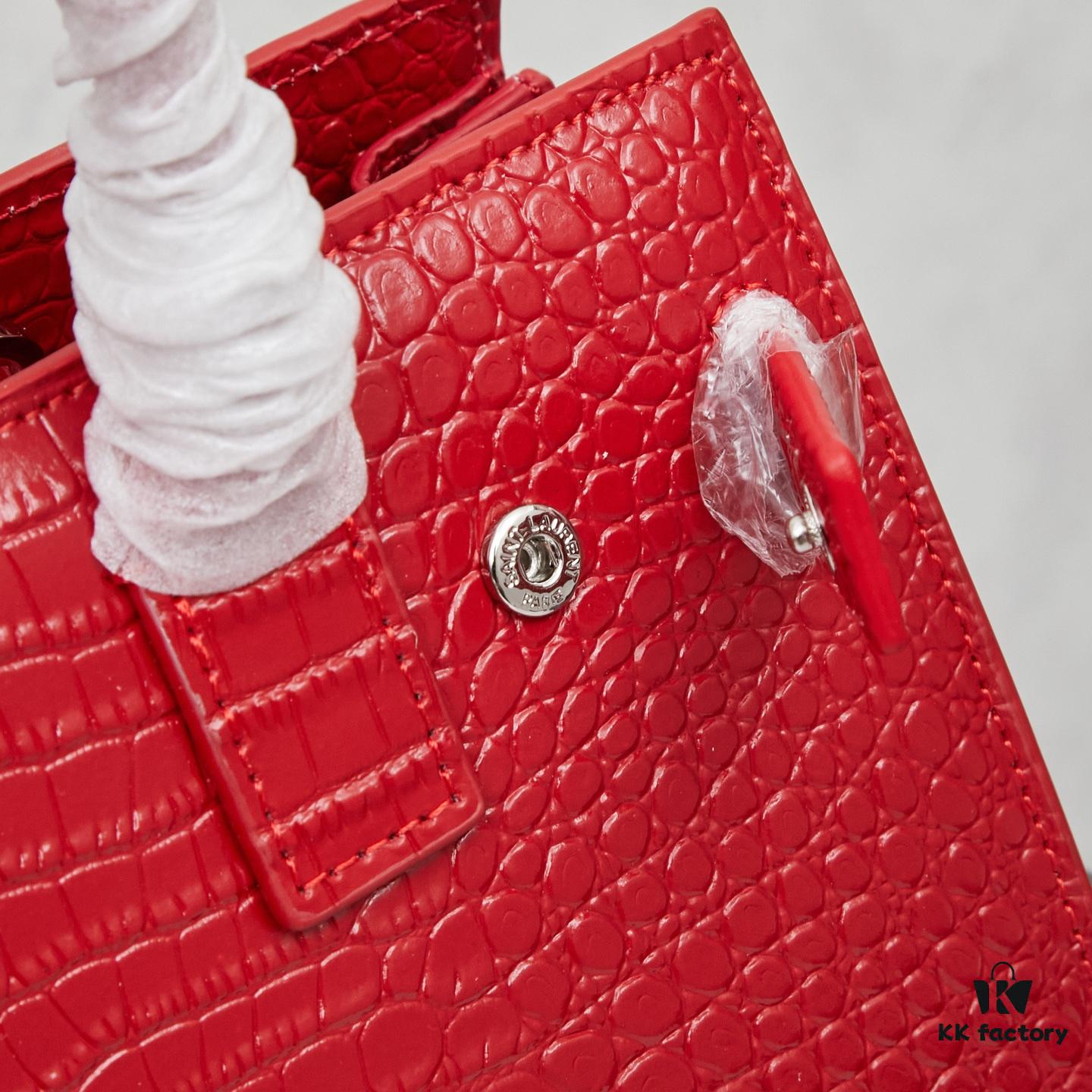 New Crocodile Texture Rose-Inspired Street Style Bag | YSL's Muse Favorite