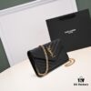 6930cc6e6e68136f4d9b04d9 Gold Chain Ball Pattern! Classic Best-Selling SAINT LAURENT Front Flip Leather Wallet with Detachable Metal Chain, Interlocking YSL Logo, Jacquard Stitched Embossing