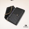 6930cc706e68136f4d9b04db Gold Chain Ball Pattern! Classic Best-Selling SAINT LAURENT Front Flip Leather Wallet with Detachable Metal Chain, Interlocking YSL Logo, Jacquard Stitched Embossing