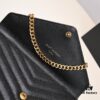 6930cc716e68136f4d9b04df Gold Chain Ball Pattern! Classic Best-Selling SAINT LAURENT Front Flip Leather Wallet with Detachable Metal Chain, Interlocking YSL Logo, Jacquard Stitched Embossing