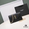 6930cc836e68136f4d9b0504 Golden Chain Lambskin! Classic Best-Selling SAINT LAURENT Front Flip Wallet with Detachable Metal Chain, Interlocking YSL Logo, Jacquard Embossed Stitching Decoration