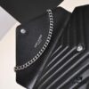 6930cc886e68136f4d9b0512 Silver Chain Lambskin! Classic Best-Selling SAINT LAURENT Front Flap Wallet with Detachable Metal Chain, Interlocking YSL Logo, Jacquard Stitched Embellishment