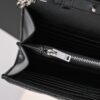 6930cc896e68136f4d9b0514 Silver Chain Lambskin! Classic Best-Selling SAINT LAURENT Front Flap Wallet with Detachable Metal Chain, Interlocking YSL Logo, Jacquard Stitched Embellishment