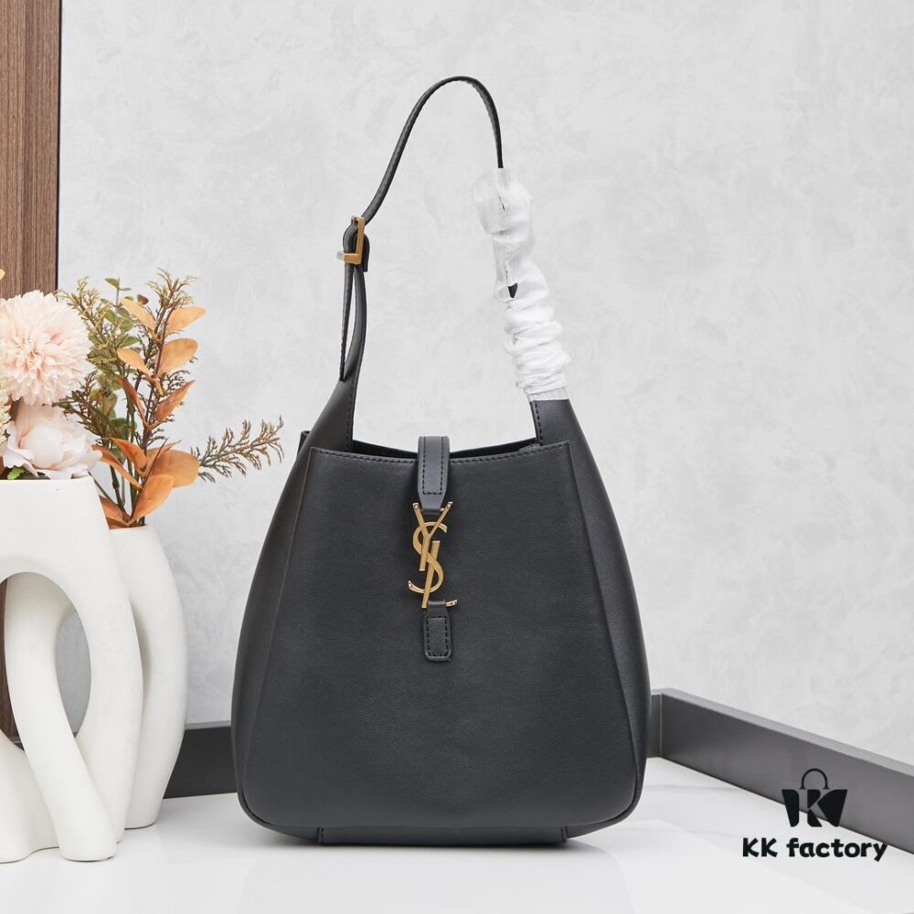 6930ccbc6e68136f4d9b056d New YSL Shoulder Bag, Soft and Stylish in Black and Caramel