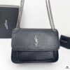 Large Soft Grained Leather Handbag with Classic YSL Logo