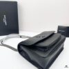 Large Soft Grained Leather Handbag with Classic YSL Logo