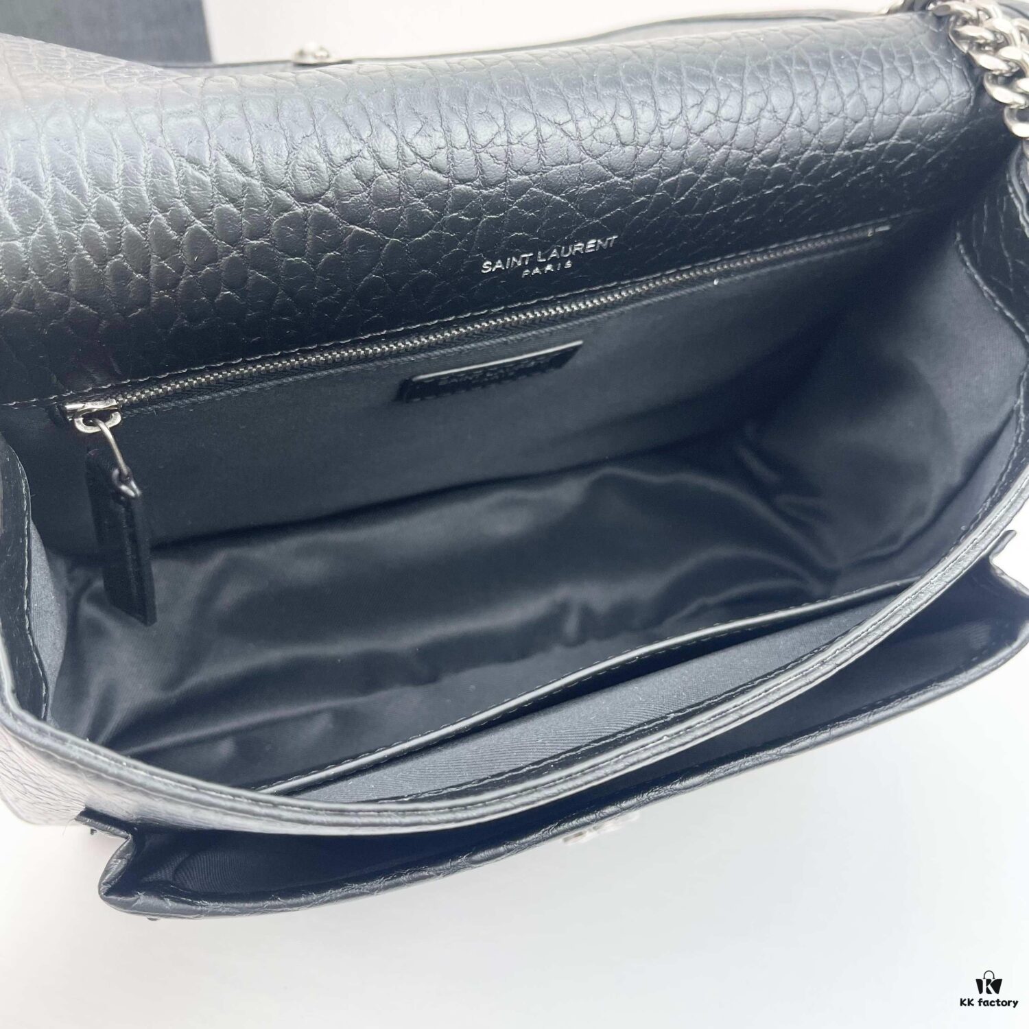 Large Soft Grained Leather Handbag with Classic YSL Logo