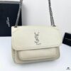 Large Soft Grained Leather Handbag with Classic YSL Logo