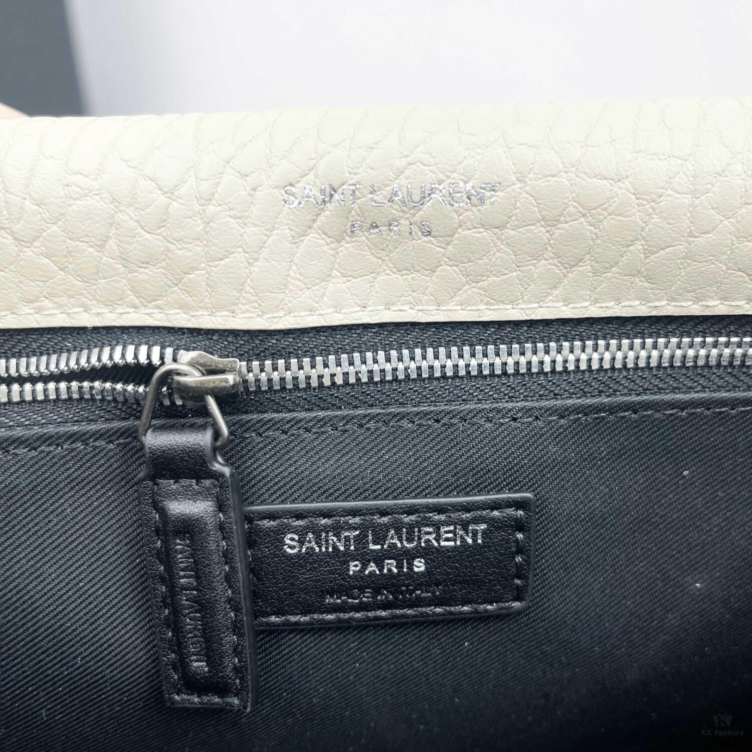 Large Soft Grained Leather Handbag with Classic YSL Logo