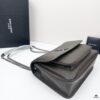 Large Soft Grained Leather Handbag with Classic YSL Logo