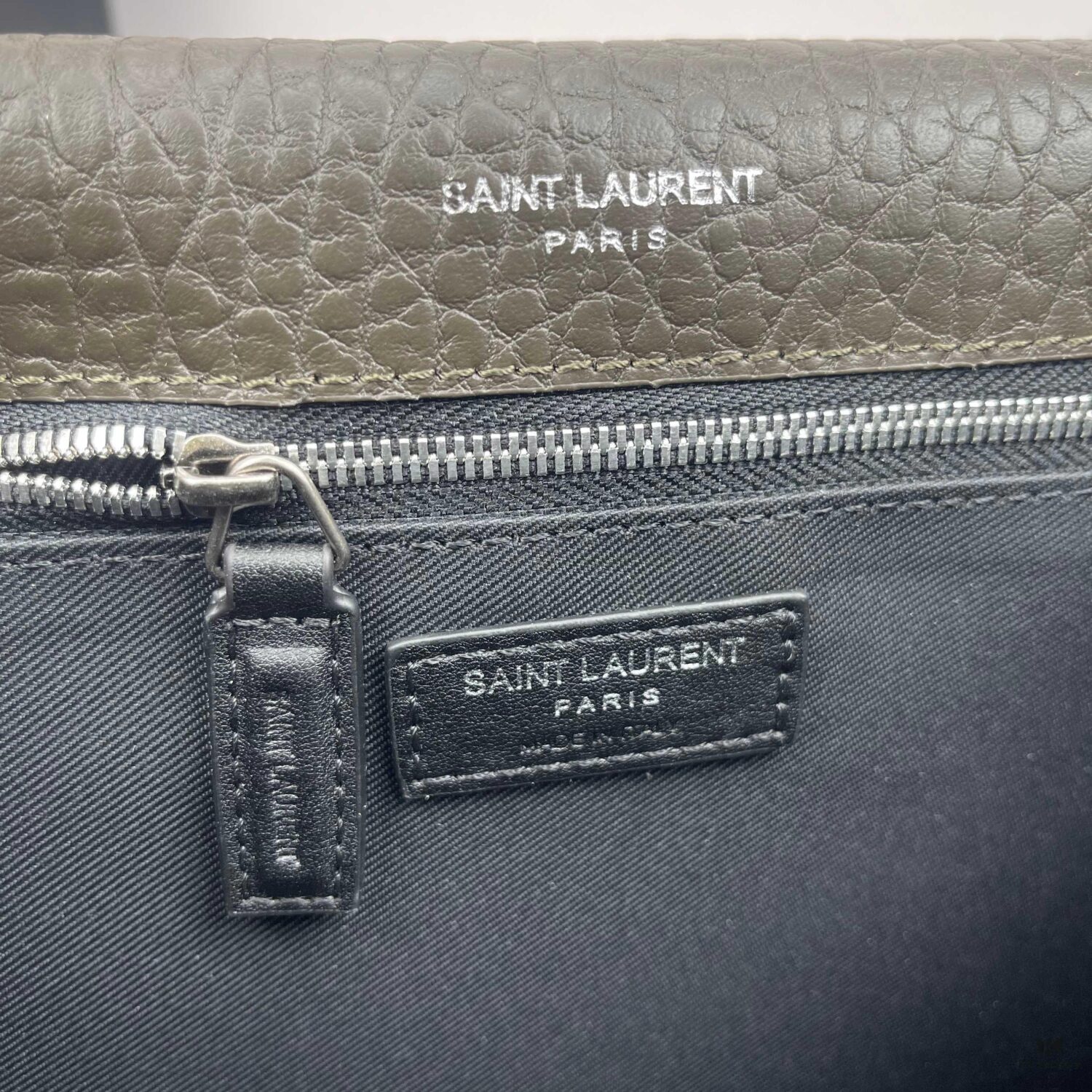 Large Soft Grained Leather Handbag with Classic YSL Logo