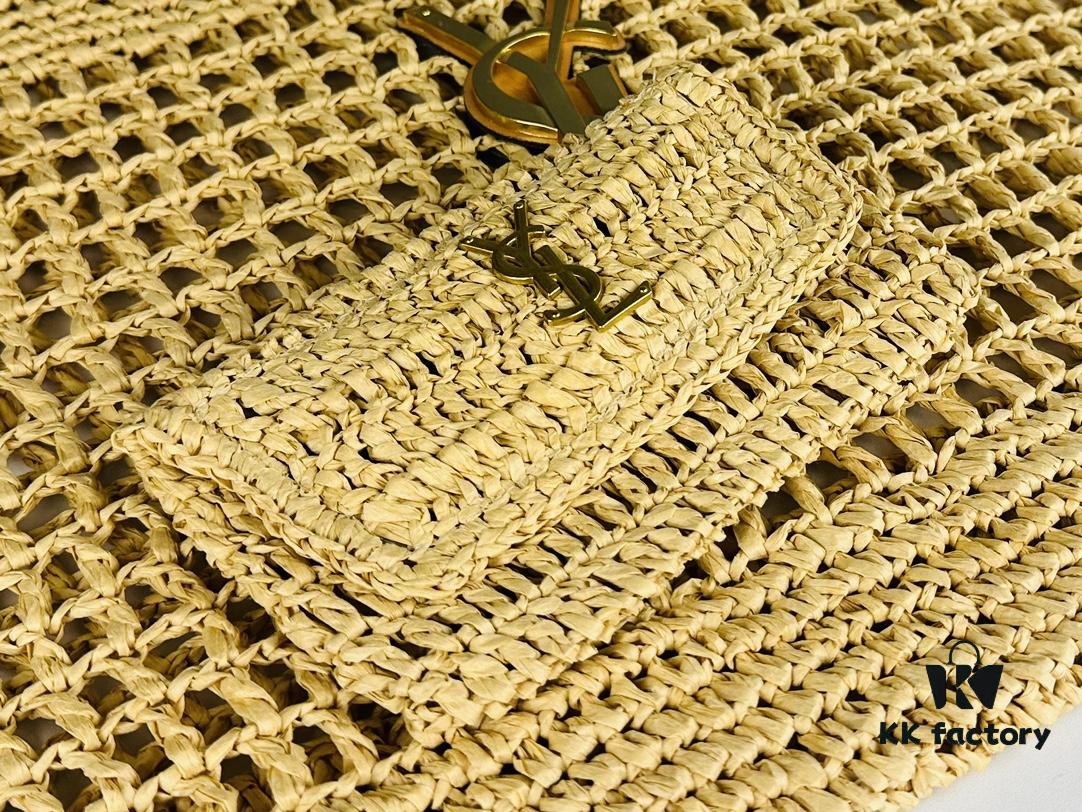 6930cd1d6e68136f4d9b05fa New Large YSL Raffia ICARE Bag with Mini Compartment